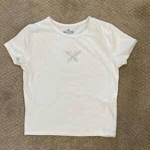 Brand new Hollister white butterfly top.